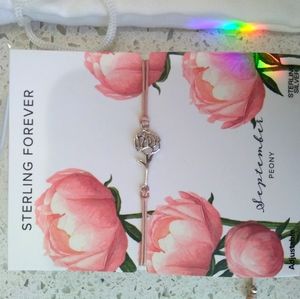 Sterling forever September peony bracelet